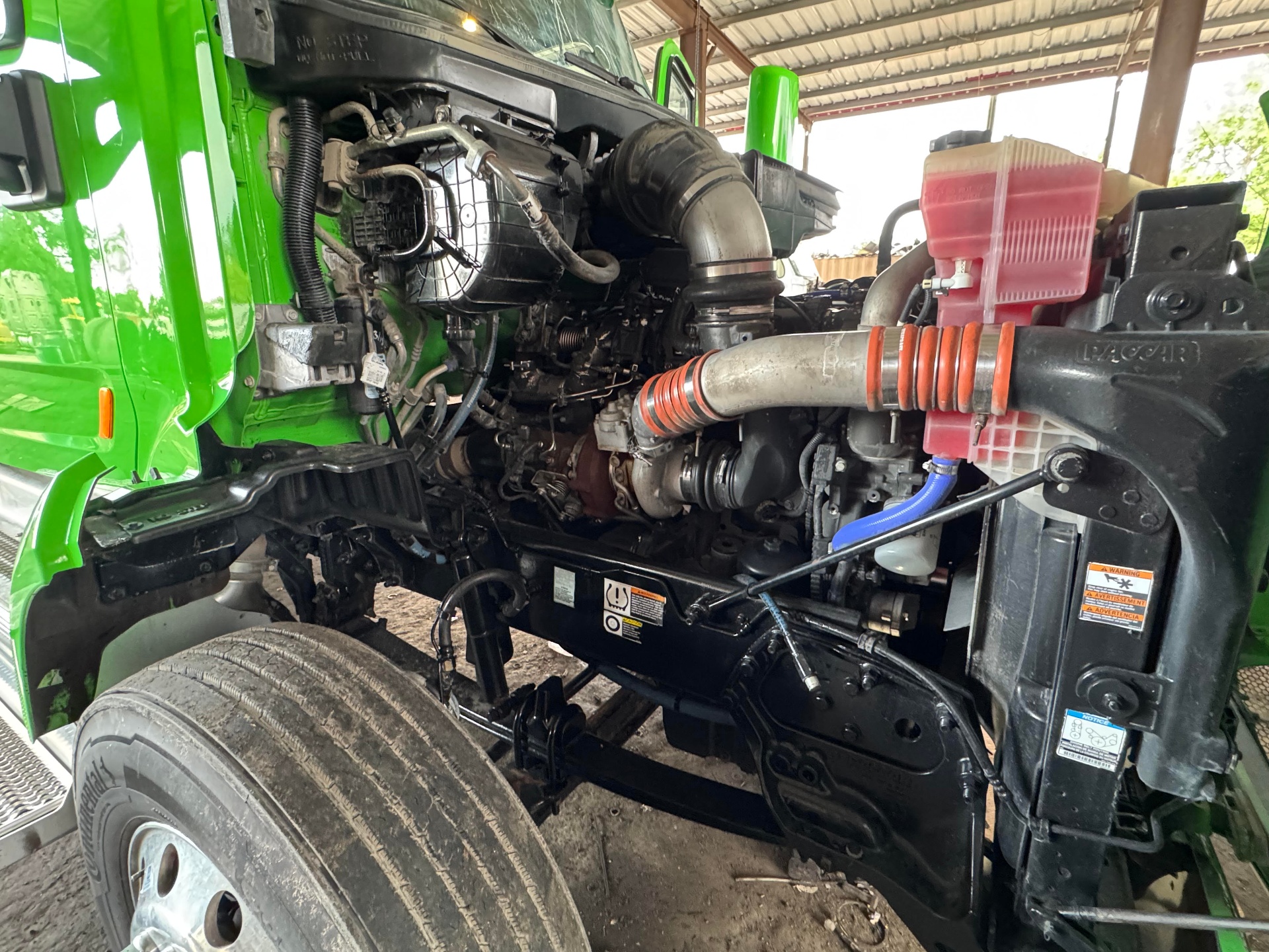 Diesel engine repair work in progress